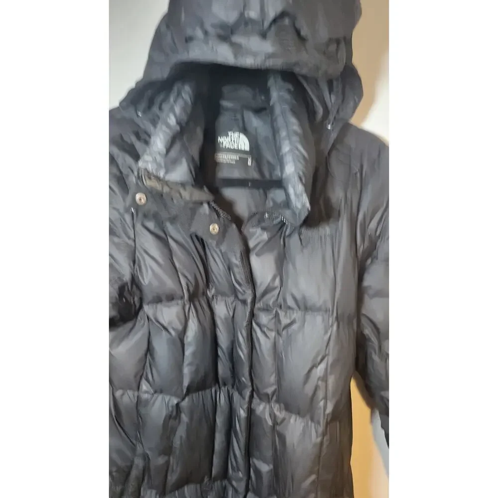 The North Face Women’s Black Hooded Long Down Puffer Coat Jacket Size M - Picture 4 of 12